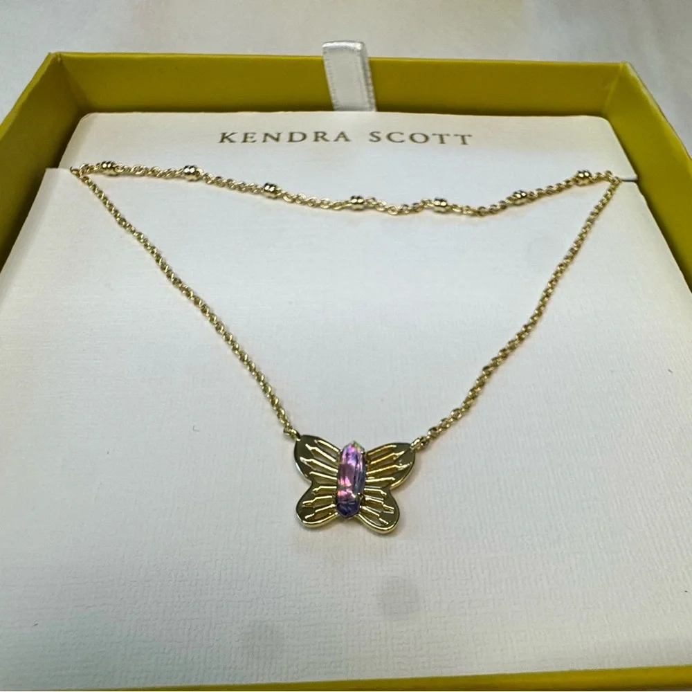 New Kendra Scott Butterfly Multi-Strand Necklace - Lilac/Abalone